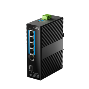 5-Port Gigabit Industrial Light-Managed PoE+ Switch with 1 SFP, IG1005EPTS1 1.0