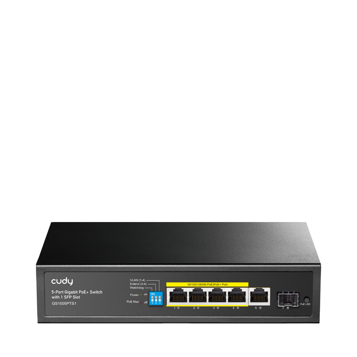 5-Port Gigabit PoE+ Switch with 1 SFP, GS1005PTS1 2.0