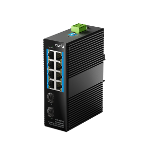 8-Port Gigabit Industrial Light-Managed PoE+ Switch with 2 SFP, IG1008EPS2 1.0