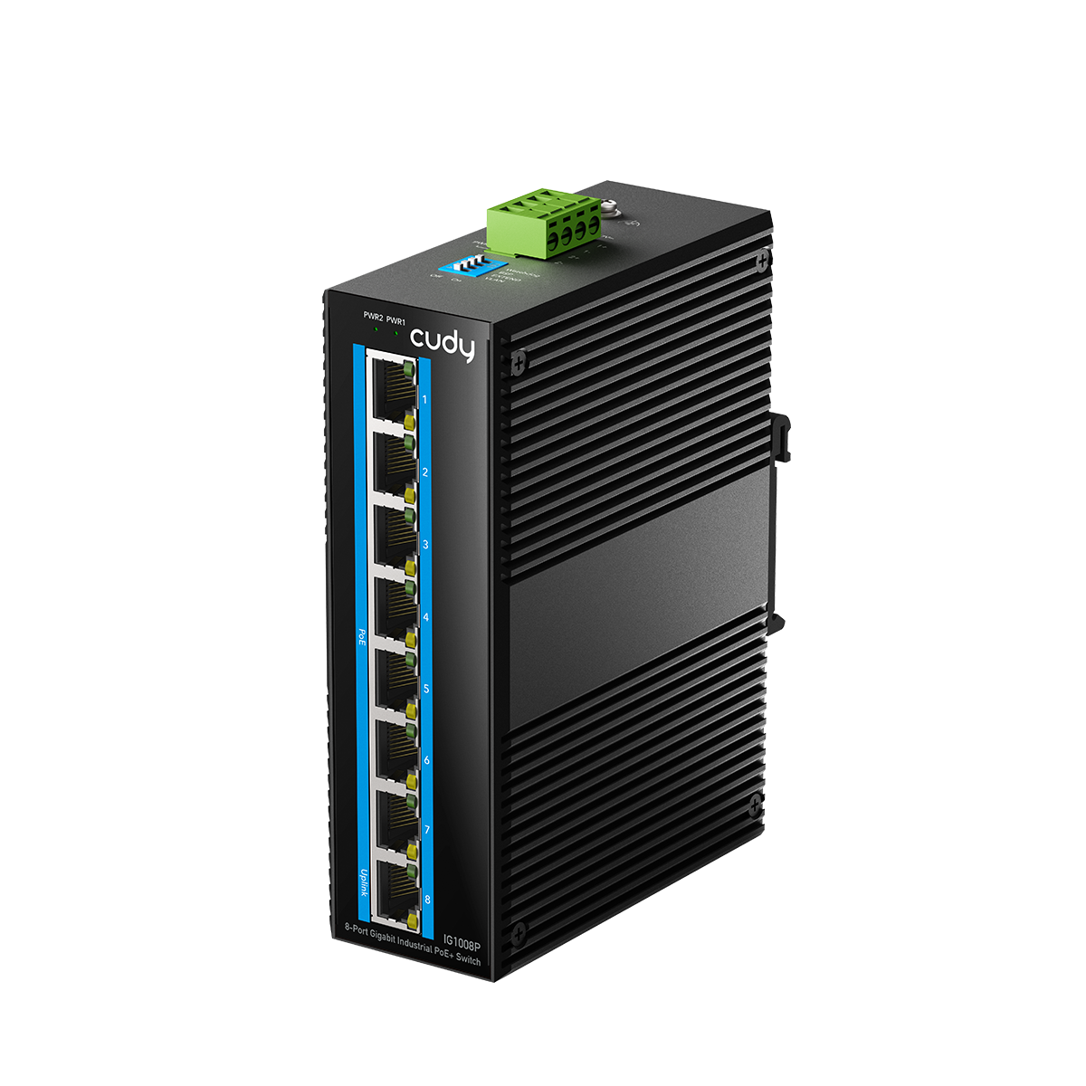 8-Port Gigabit Industrial PoE+ Switch, IG1008P 2.0