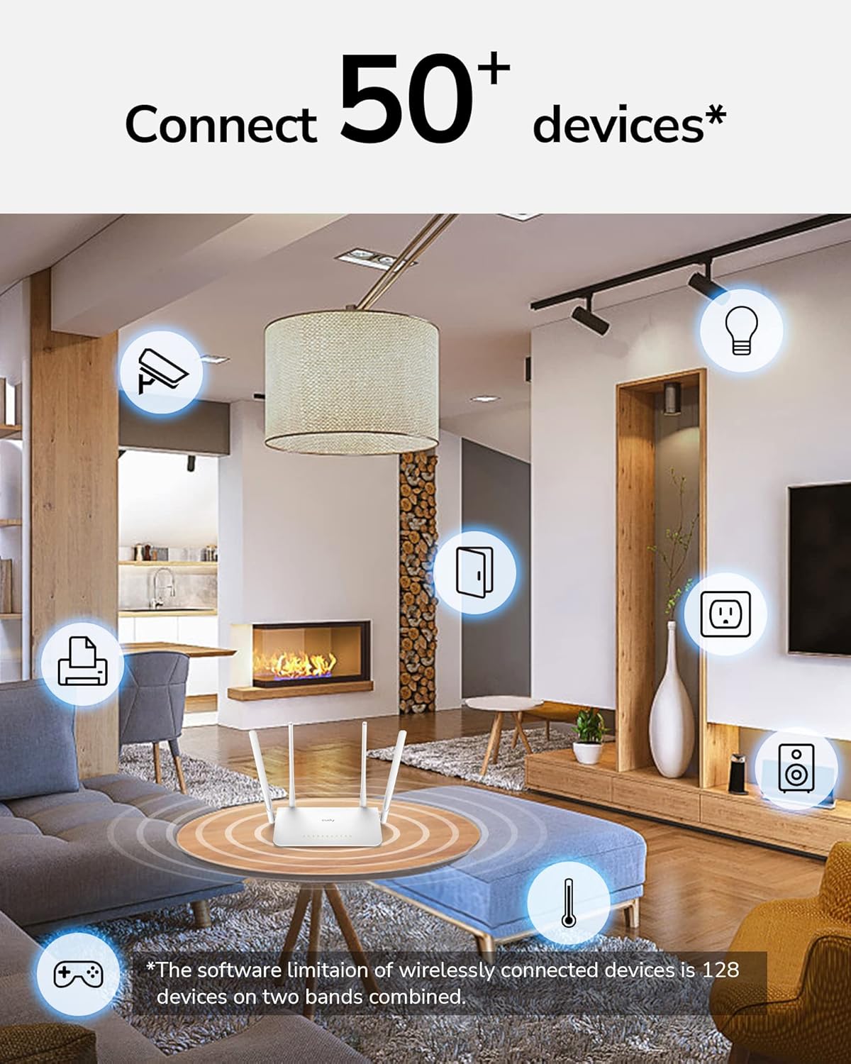 Cudy AC1200 Gigabit WiFi Router(WR1300), Dual Band MU-MIMO Wireless Internet Router, 4 x Antennas, VPN, Guest WiFi and AP Mode, Long Range Coverage