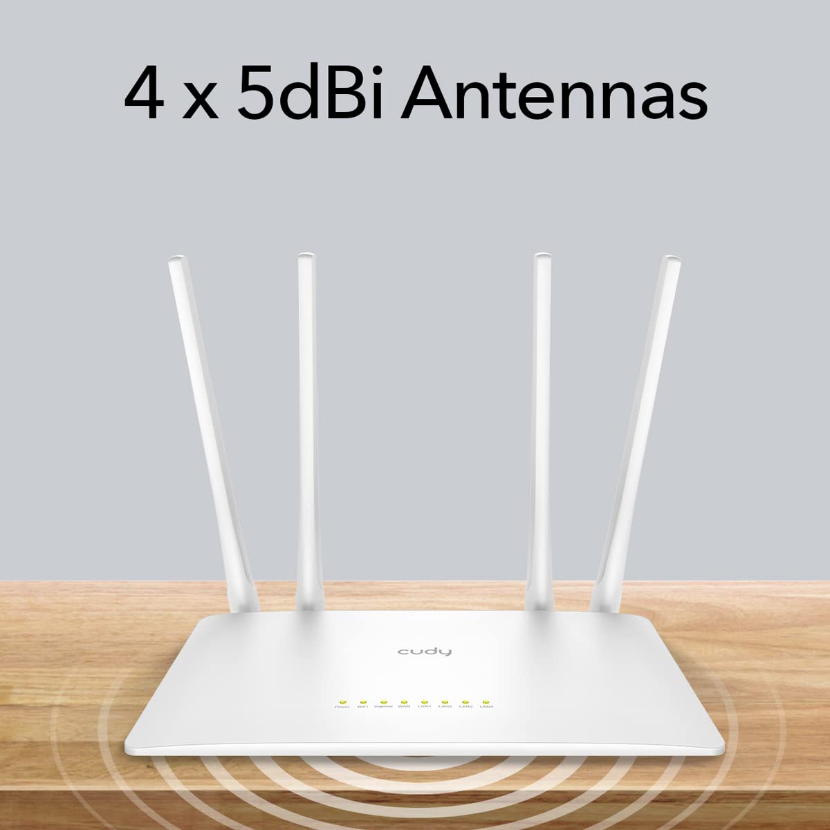 Cudy AC1200 Smart WiFi Router Extender, Access Point, WISP, 5GHz Dual Band, 10/100Mbps LAN, 4x5dBi Antennas, VPN, Guest WiFi, AP Mode, WR1200