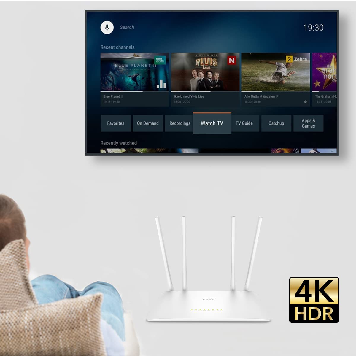 Cudy AC1200 Smart WiFi Router Extender, Access Point, WISP, 5GHz Dual Band, 10/100Mbps LAN, 4x5dBi Antennas, VPN, Guest WiFi, AP Mode, WR1200