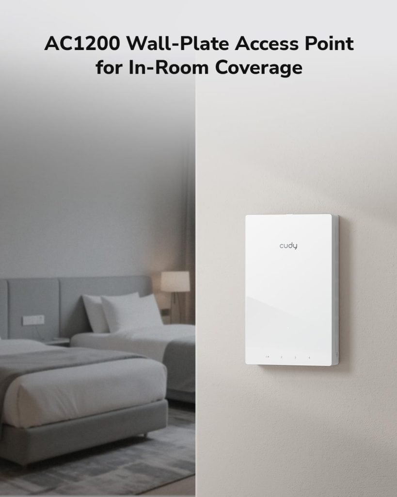 Cudy AP1300 Wall WiFi 6 AX3000 in-Wall Wireless Gigabit Access Point, Support AC Controller, MU-MIMO, PoE Powered, App Control or Web Configuration