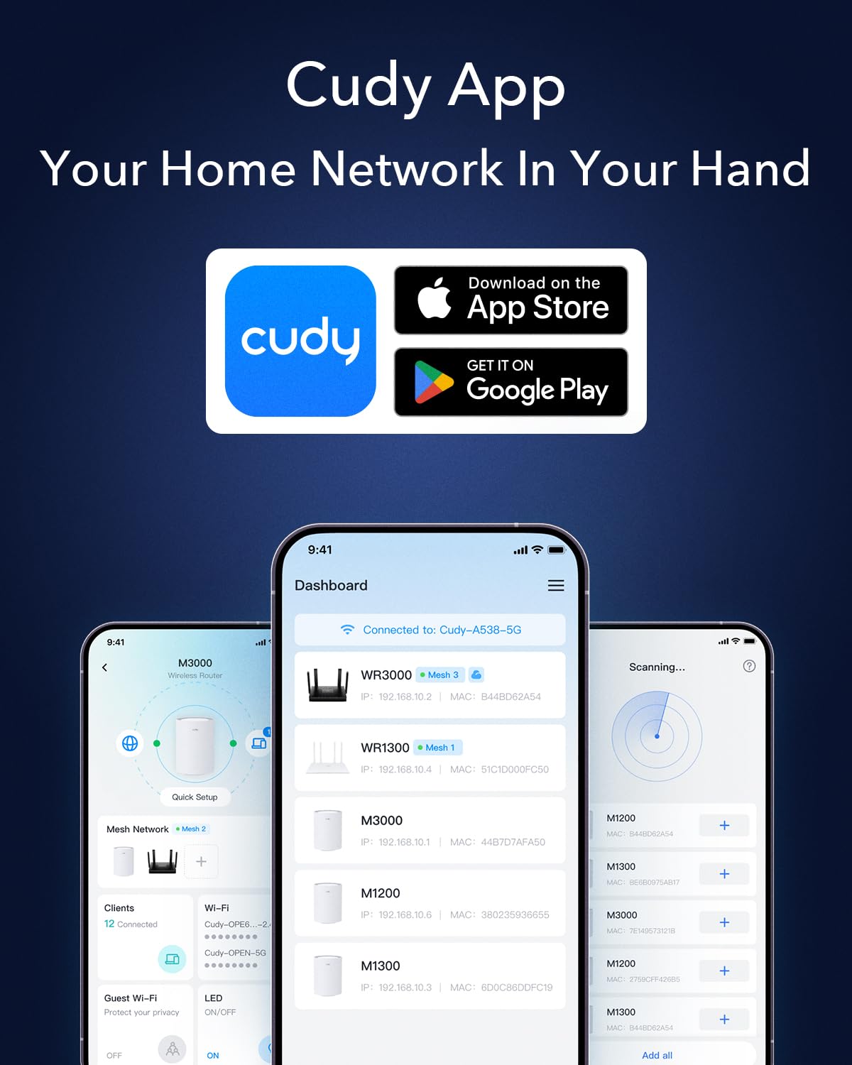 Cudy AX3000 Multi Gigabit Dual Band WiFi 6 Mesh Router, 2.5Gbps WAN RJ45 Port, 4 Gigabit RJ45 Ports, 4 5dBi Antennas, MU-MIMO, OpenVPN, Wireguard, Zerotier, Ipsec VPN, Cloud APP