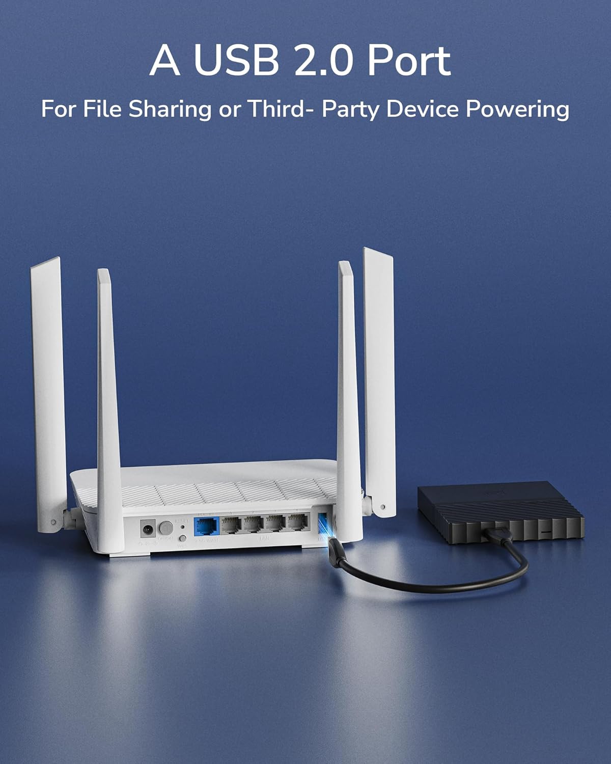 Cudy AX3000 WiFi 6 2.5G PoE-Powered Router with USB 2.0 Port, Dual Band VPN Router, MU-MIMO, WireGuard, Cudy Mesh Compatible, APP Control, WR3000P