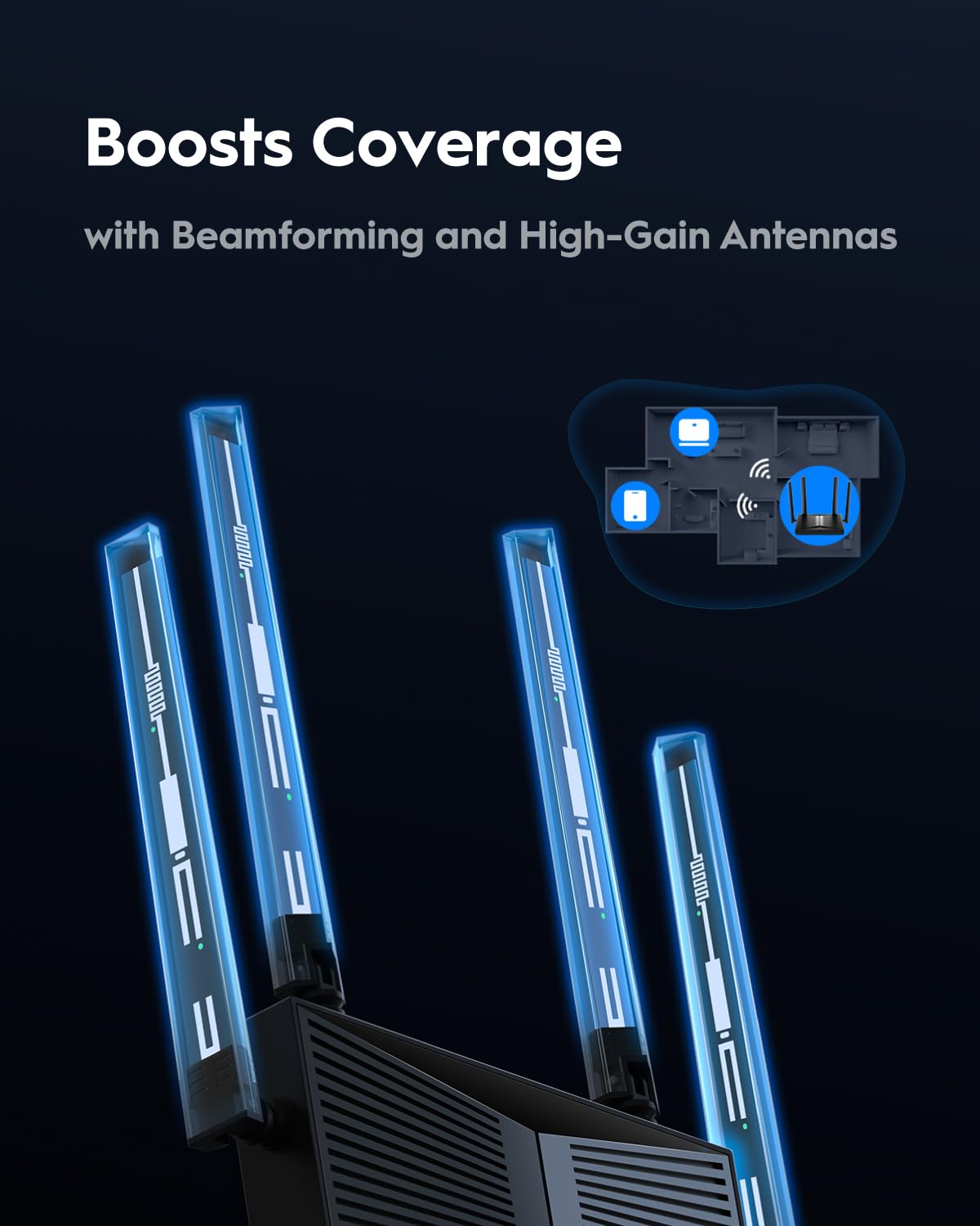 Cudy BE3600 WiFi 7 Gigabit 4 Stream Dual Band Router MU-MIMO High Gain Antennas VPN Clients & Server, Cudy Mesh and APP Support, Cloud Control, WR3600