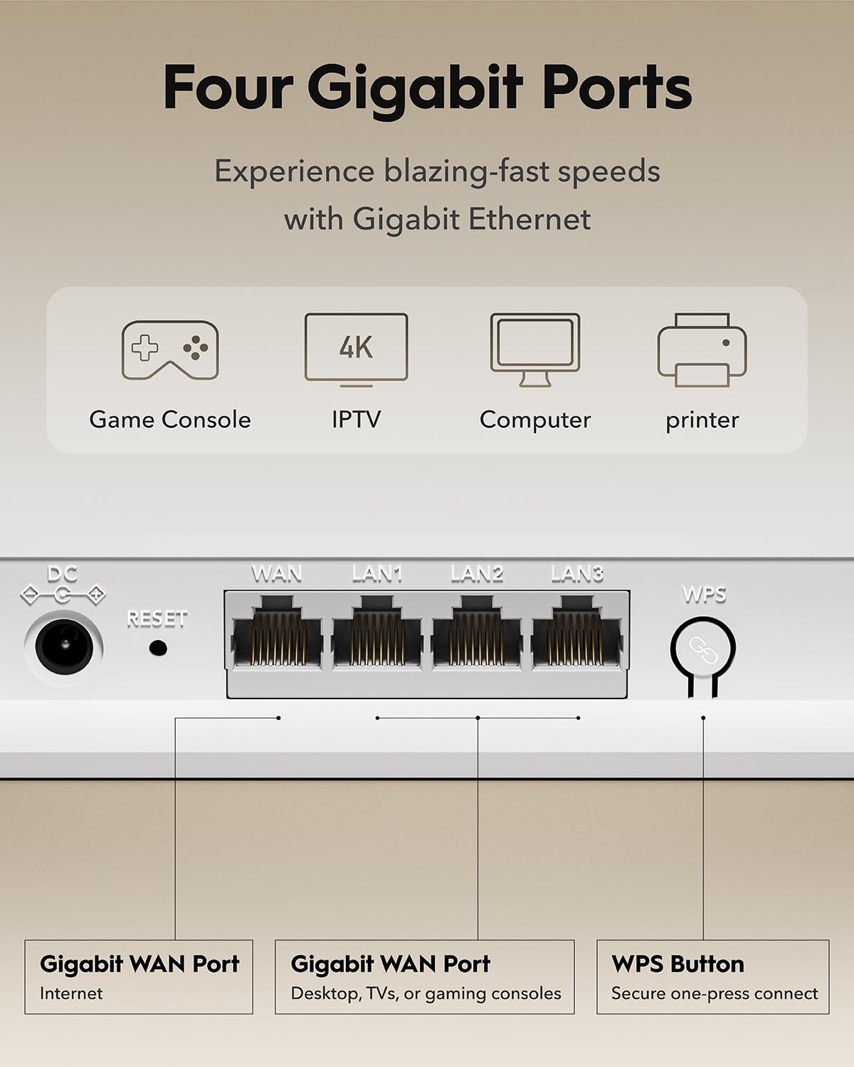 Cudy Dual Band BE3600 Wi-Fi 7 Router WR3600E 4 Gigabit Ports, 2.0 GHz Quad Core, 4 Antennas VPN Clients & Server, Cudy APP, Cloud Control