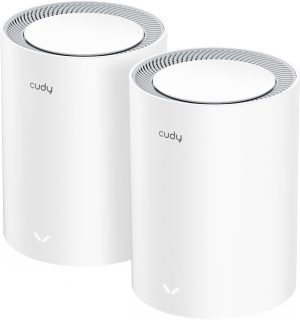 Cudy Dual Band BE3600 WiFi 7 Wi-Fi Mesh System, 3.6 Gbps 160 Mhz, Coverage up to 4,800 Sq.ft, 3 Gigabit Ports, Multi-VPN Compatible, Cudy APP Control(M3600 2-Pack)
