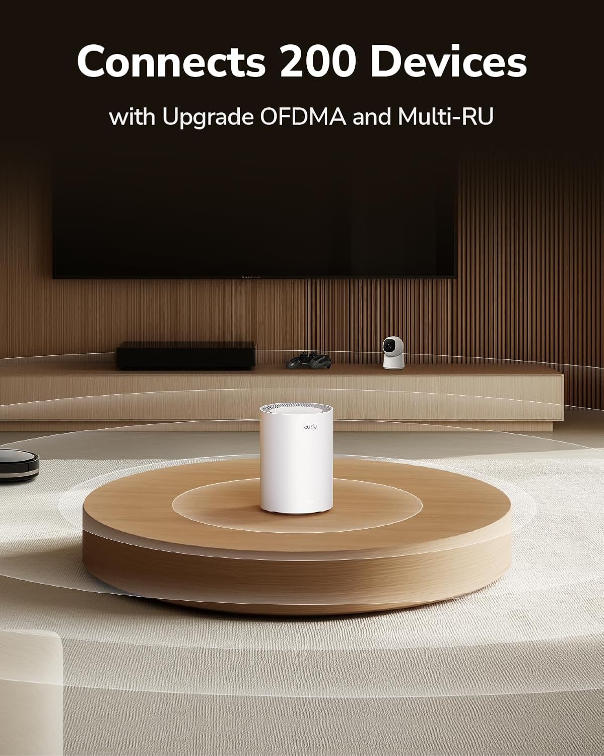 Cudy Dual Band BE3600 WiFi 7 Wi-Fi Mesh System, 3.6 Gbps 160 Mhz, Coverage up to 4,800 Sq.ft, 3 Gigabit Ports, Multi-VPN Compatible, Cudy APP Control(M3600 2-Pack)