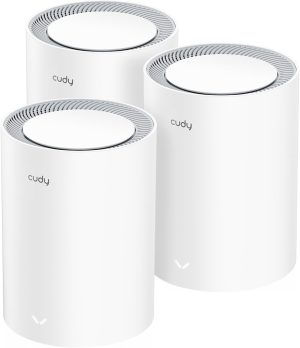 Cudy Dual Band BE3600 WiFi 7 Wi-Fi Mesh System, 3.6 Gbps 160 Mhz, Coverage up to 7000 Sq.ft, 3 Gigabit Ports, Multi-VPN Compatible, Cudy APP Control(M3600 3-Pack)
