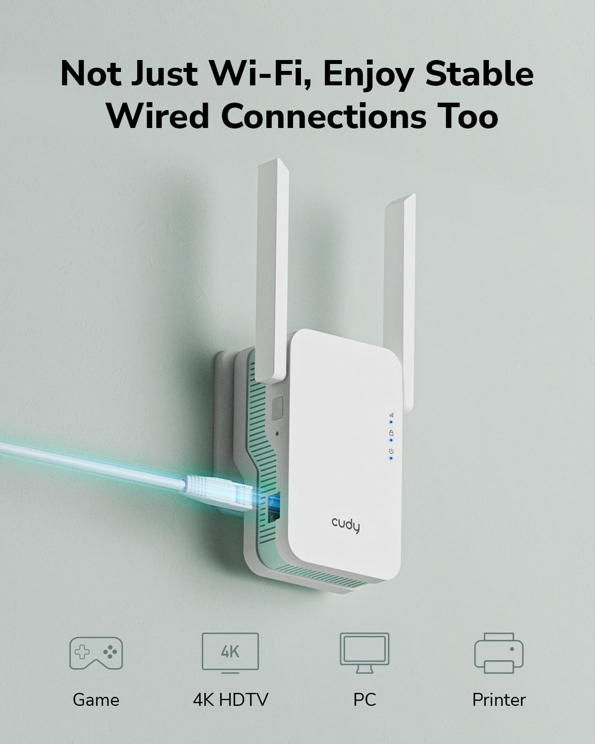 Cudy RE1500 AX1500 WiFi 6 Range Extender Dual Band 2.4G 5G Wireless Booster with Mesh Support WPS Button 10/100Mbps Ethernet Port Works with Any Router