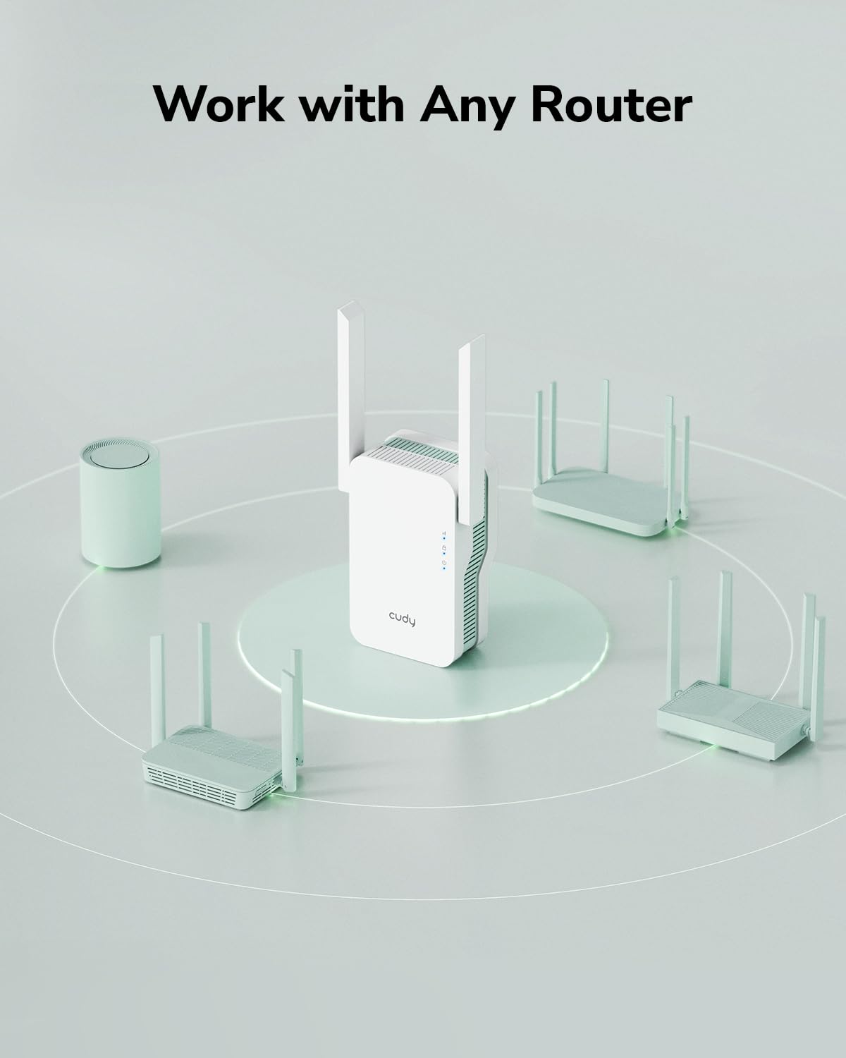 Cudy RE1500 AX1500 WiFi 6 Range Extender Dual Band 2.4G 5G Wireless Booster with Mesh Support WPS Button 10/100Mbps Ethernet Port Works with Any Router