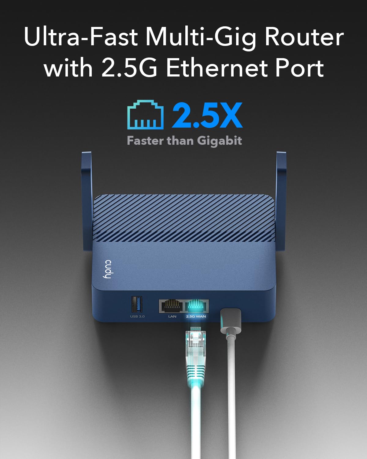 Cudy TR3000 Pocket-Sized Wi-Fi 6 Wireless 2.5Gb Travel Router | WiFi Router | OpenVPN, Wireguard, Connect to Public & Hotel Wi-Fi login Page, RV