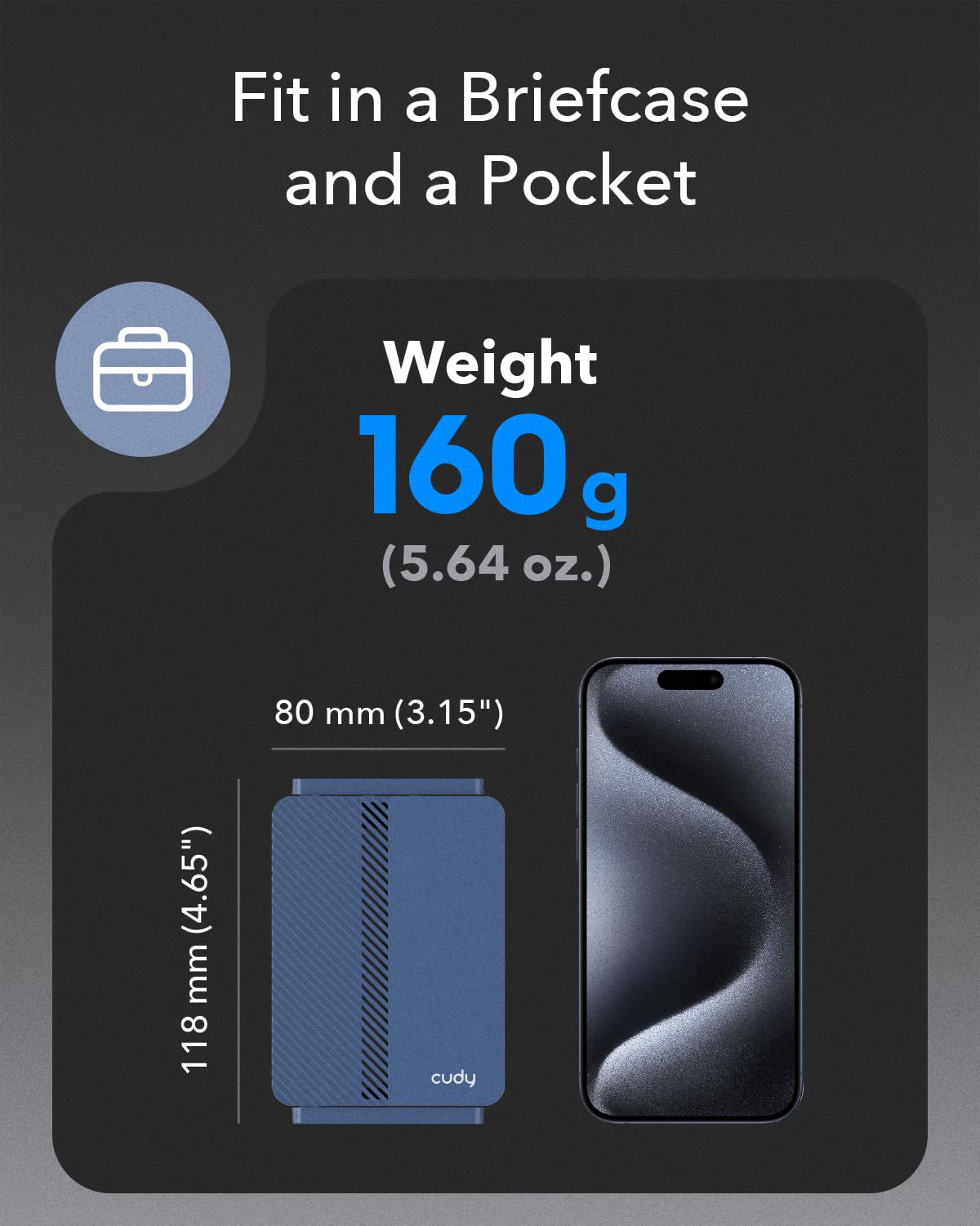 Cudy TR3000 Pocket-Sized Wi-Fi 6 Wireless 2.5Gb Travel Router | WiFi Router | OpenVPN, Wireguard, Connect to Public & Hotel Wi-Fi login Page, RV