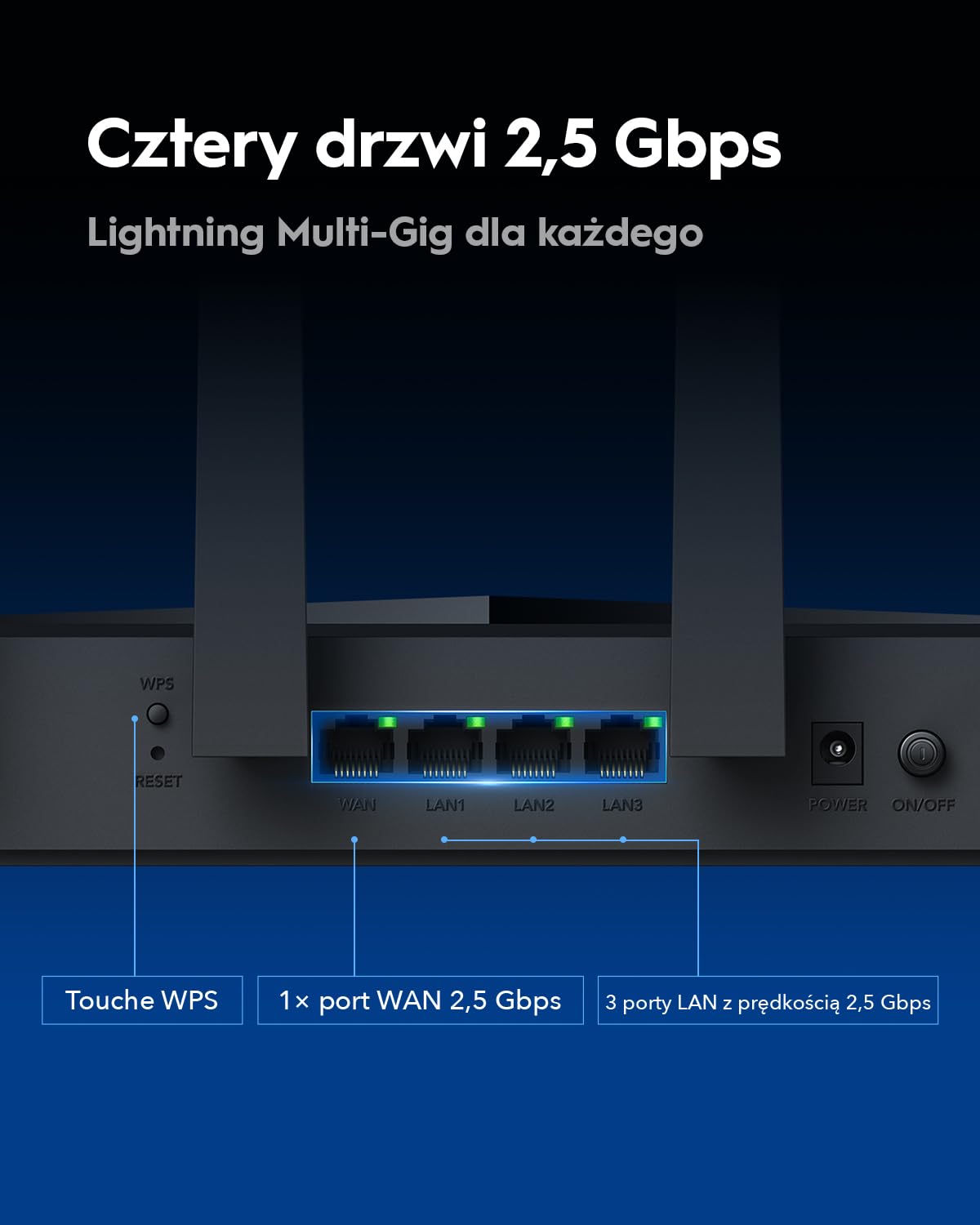 Cudy Tri-Band WiFi 7 BE11000 Router, 6-Stream 10 Gbps, 4 × 2.5G Ports, Up to 11000Mbps, VPN Server and Client, Cudy APP and Mesh, 6 × High-gain Antennas, WR11000