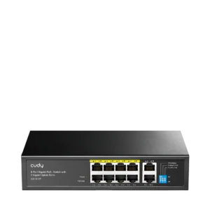 8-Port Gigabit PoE+ Switch with 2 Gigabit Uplink Ports,GS1010P 3.0